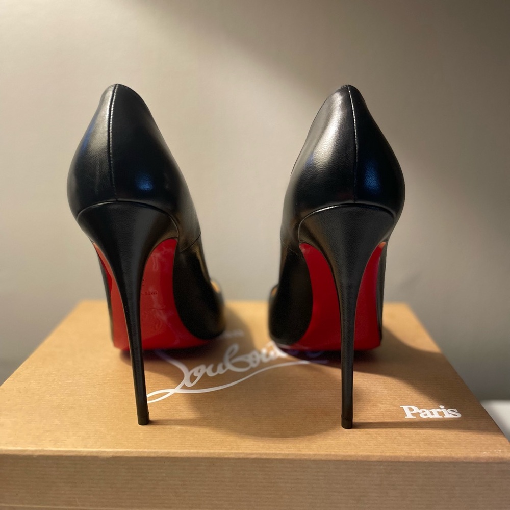 Christian Louboutin Black Leather Stiletto Heels. Brand New, Never Worn!